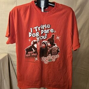 Gildan A Christmas Story I Triple Dog Dare You XL Red Graphic T-Shirt
